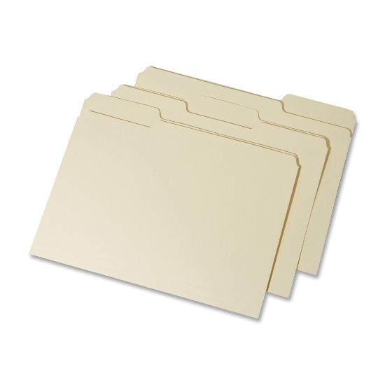 Picture of SKILCRAFT Top-Tab File Folders, Letter Size, 100% Recycled, Manila, Box of 100