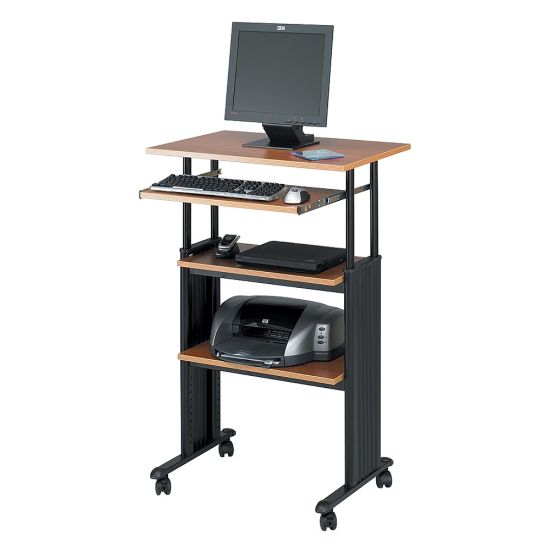 Picture of Safco Muv Stand-up Adjustable Height Desk Workstation, 49inH x 22inW x 29inD, Cherry