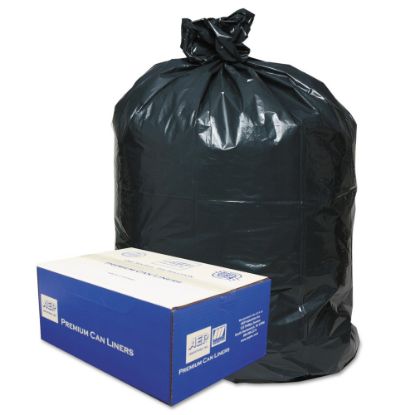 Picture of Classic 2-Ply 0.63-mil Low-Density Trash Can Liners, 40 - 45 Gallons, 46in x 40in, Black, Pack Of 250 Liners