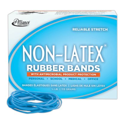 Picture of Alliance Rubber Bands With Antimicrobial Protection, #19, 3 1/2in x 1/16in, Cyan Blue