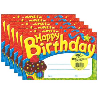 Picture of TREND Recognition Awards, 5-1/2in x 8-1/2in, Happy Birthday The Bake Shop, 30 Awards Per Pack, Set Of 6 Packs