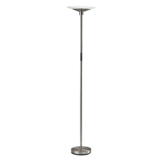 Picture of Adesso Solar LED Floor Lamp, 70-1/2inH, Frosted Shade/Brushed Steel Base