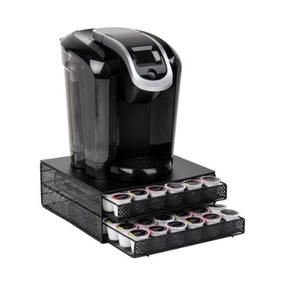 Picture of Mind Reader 2 Drawers Single Serve Coffee Pod Organizer, 5inH x 12-3/4inW x 13inL 72 Coffee Pod Capacity, Black