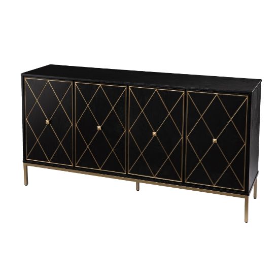 Picture of SEI Furniture Marradi 62inW Sideboard Cabinet With Storage, Black/Gold