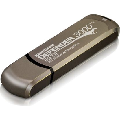 Picture of Kanguru Defender3000 FIPS 140-2 Certified Level 3, SuperSpeed USB 3.0 Secure Flash Drive, 64G - FIPS 140-2 Level 3 Certified, AES 256-Bit Hardware Encrypted, SuperSpeed USB 3.0, Remotely Manageable, TAA Compliant