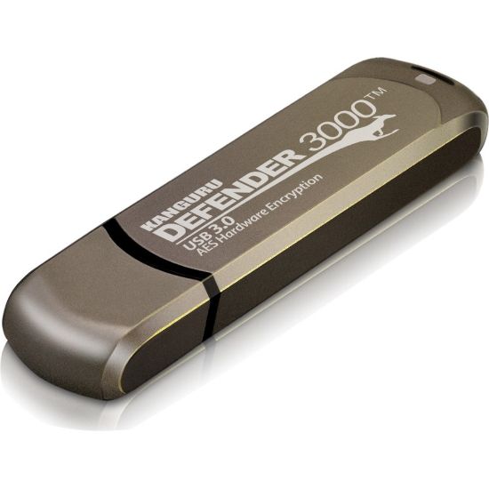 Picture of Kanguru Defender3000 FIPS 140-2 Certified Level 3, SuperSpeed USB 3.0 Secure Flash Drive, 64G - FIPS 140-2 Level 3 Certified, AES 256-Bit Hardware Encrypted, SuperSpeed USB 3.0, Remotely Manageable, TAA Compliant