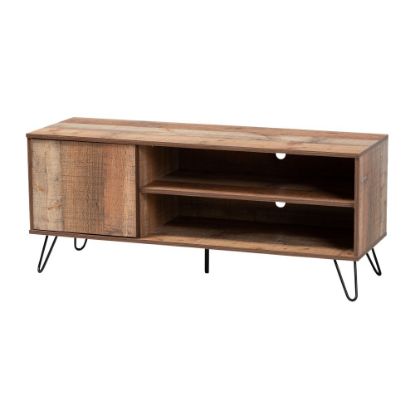 Picture of Baxton Studio Contemporary TV Stand, 20-1/8inH x 47-1/4inW x 15-5/8inD, Rustic Oak/Black