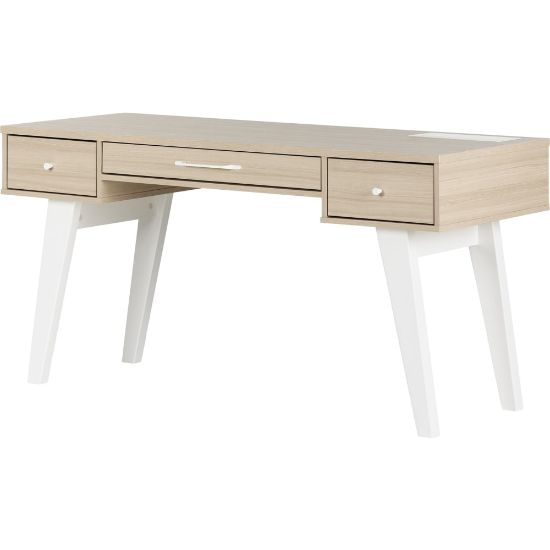 Picture of South Shore Helsy 60inW Computer Desk, Soft Elm