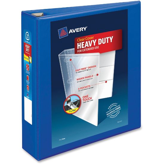 Picture of Avery Heavy-Duty View 3-Ring Binder With Locking One-Touch EZD Rings, 2in D-Rings, 39% Recycled, Pacific Blue