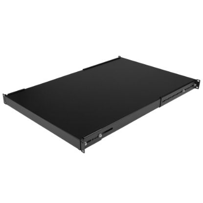 Picture of StarTech.com 1U Adjustable Mounting Depth Rack Mount Shelf - Heavy Duty Fixed Rack Shelf - 175lbs / 80kg