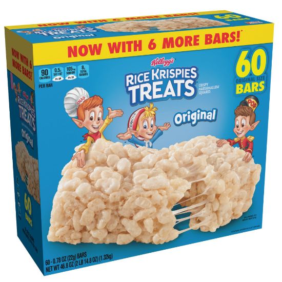 Picture of Kelloggs Rice Krispies Treats Original Bars, 0.78 Oz, Box Of 60