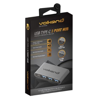 Picture of Volkano Core HUB Series 3-USB Type-C Port, Black, VK-20058-BK