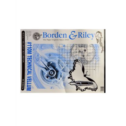 Picture of Borden & Riley #110M Technical Vellum, 18in x 24in, Bright White, Pad Of 50 Sheets