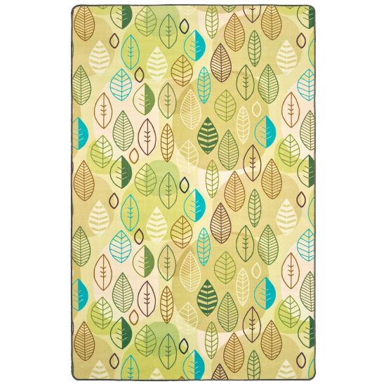 Picture of Carpets for Kids Pixel Perfect Collection Peaceful Spaces Leaf Activity Rug, 4ft x 6ft, Tan