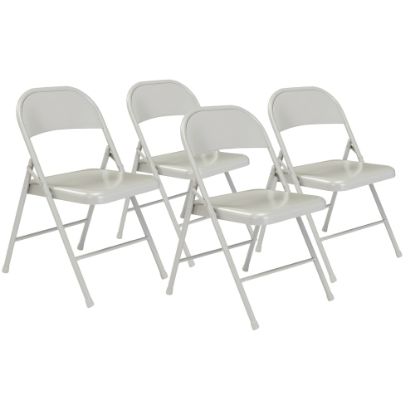 Picture of National Public Seating Commercialine Folding Chairs, Gray, Set Of 4 Chairs