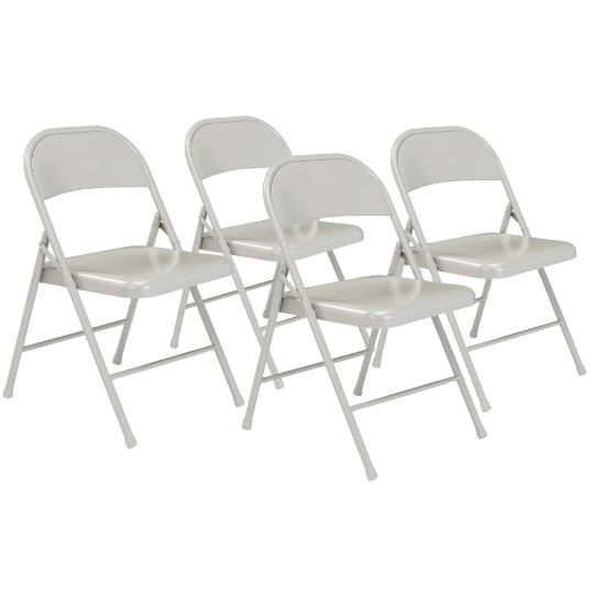 Picture of National Public Seating Commercialine Folding Chairs, Gray, Set Of 4 Chairs