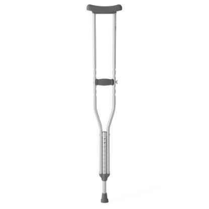 Picture of Medline Standard Aluminum Youth Crutches, Fits Users 5ft10in - 6ft6in, Silver, Pack Of 8