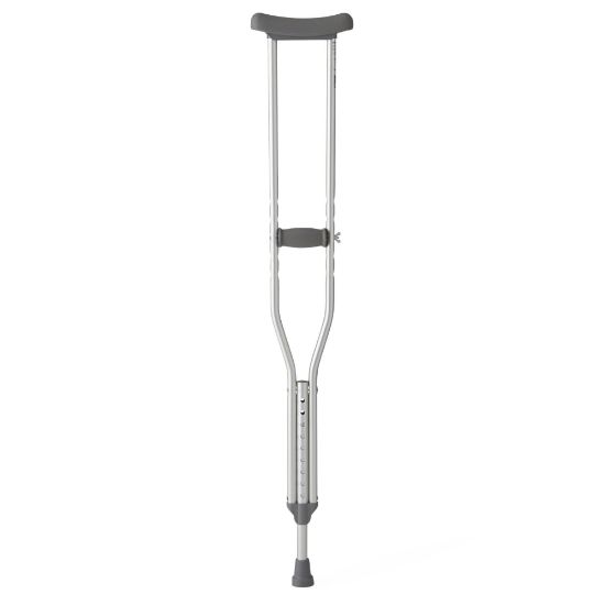 Picture of Medline Standard Aluminum Youth Crutches, Fits Users 5ft10in - 6ft6in, Silver, Pack Of 8