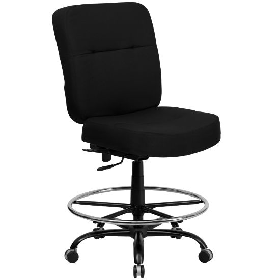 Picture of Flash Furniture HERCULES Series Big & Tall 400 lb. Rated Ergonomic Drafting Chair with Rectangular Back, Black