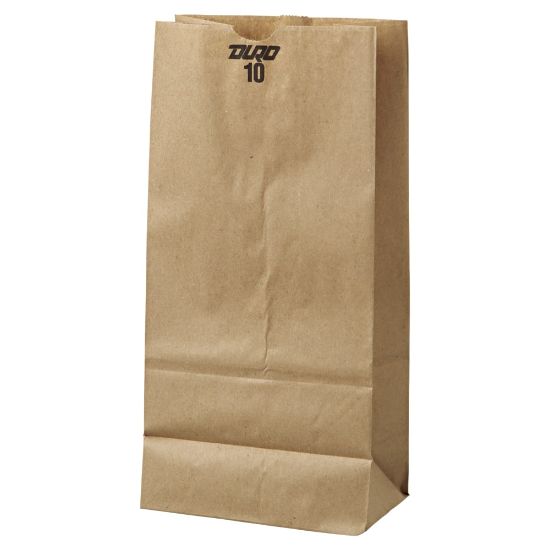 Picture of General Paper Grocery Bags, #10, 13 3/8inH x 6 5/16inW 4 3/16inD, Kraft, Pack Of 500 Bags