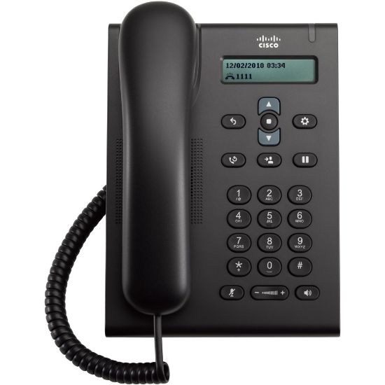 Picture of Cisco 3905 IP Phone - Corded - Wall Mountable, Desktop - Charcoal - 1 x Total Line - VoIP - 2 x Network (RJ-45) - PoE Ports