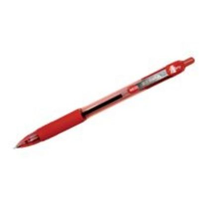 Picture of Zebra Pen Z-Grip Retractable Ballpoint Pens, Pack Of 12, Medium Point, 1.0 mm, Red Barrel, Red Ink