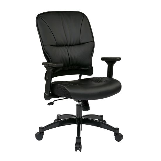 Picture of Office Star Space Seating 32 Series Ergonomic Bonded Leather Mid-Back Managers Chair, Black