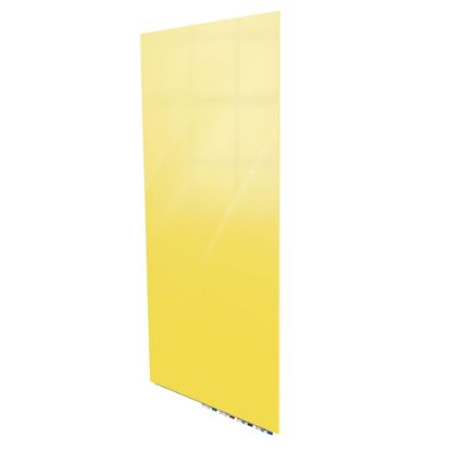 Picture of Ghent Aria Low-Profile Magnetic Glass Whiteboard, 72in x 48in, Yellow