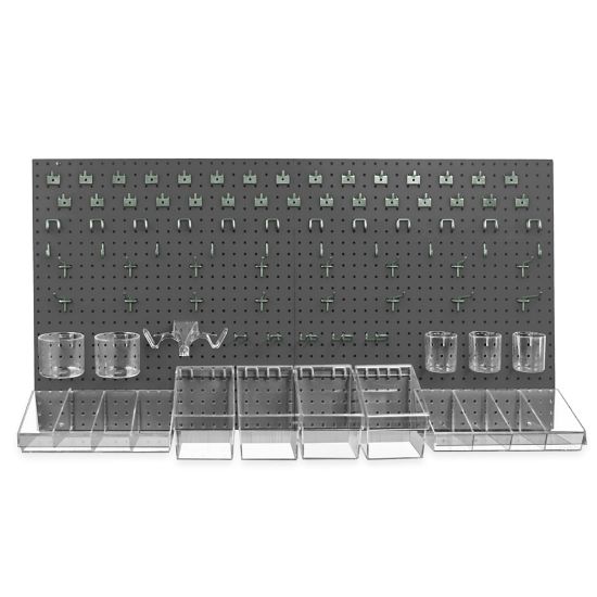 Picture of Azar Displays 125-Piece Pegboard Organizer Kit, 24in x 48in, Black