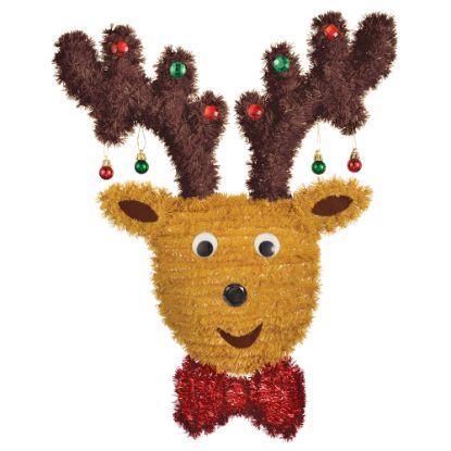 Picture of Amscan 244219 Christmas Hanging Tinsel Reindeer, Brown, Set Of 2 Reindeer