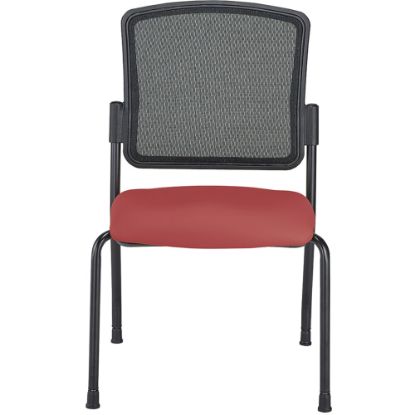 Picture of WorkPro Spectrum Series Mesh/Vinyl Stacking Guest Chair with Antimicrobial Protection, Armless, Red, Set Of 2 Chairs, BIFMA Compliant