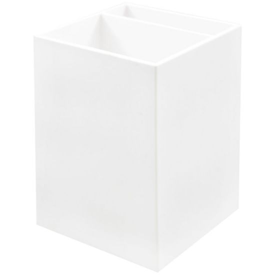 Picture of JAM Paper Pen Holder, 3-7/8inH x 2-3/4inW x 2-3/4inD, White