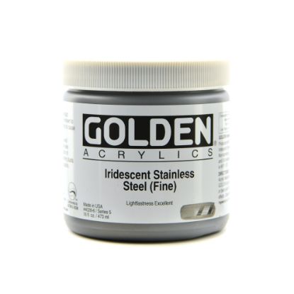 Picture of Golden Acrylic Paint, Fine, 16 Oz, Iridescent Stainless Steel