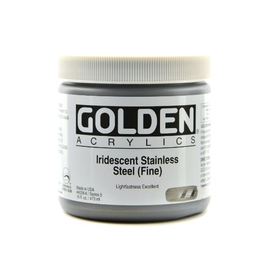 Picture of Golden Acrylic Paint, Fine, 16 Oz, Iridescent Stainless Steel