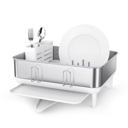 Picture of simplehuman Compact Dish Rack, 7-1/2inH x 15inW x 15-1/2inD, White