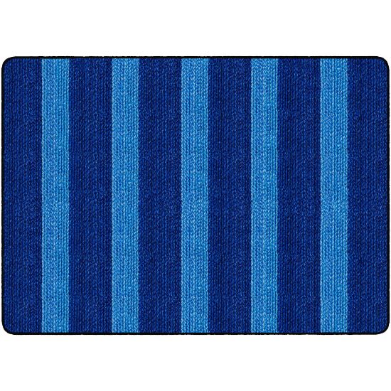 Picture of Flagship Carpets Basketweave Stripes Classroom Rug, 6ft x 8 3/8ft, Blue