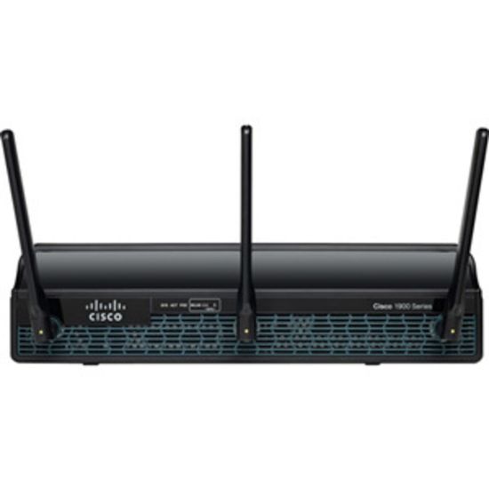 Picture of Cisco 1941W Wi-Fi 4 IEEE 802.11n  Wireless Integrated Services Router - 2.40 GHz ISM Band - 5 GHz UNII Band - 6.75 MB/s Wireless Speed - 2 x Network Port - USB - Gigabit Ethernet