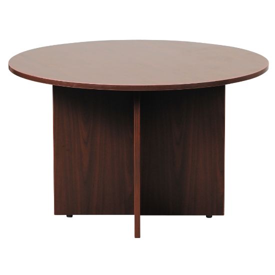 Picture of Boss Office Products 42inW Round Wood Conference Table, Mahogany