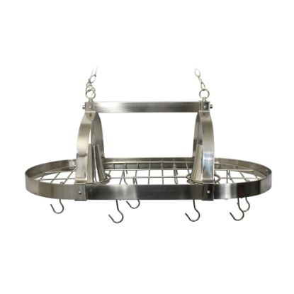 Picture of Elegant Designs 2-Light Hanging Downlight Pot Rack, 19-1/4inW, Brushed Nickel