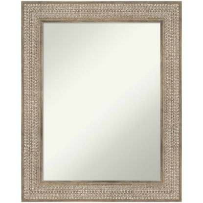 Picture of Amanti Art Non-Beveled Rectangle Wood Framed Bathroom Wall Mirror, 30in x 24in, Trellis Silver