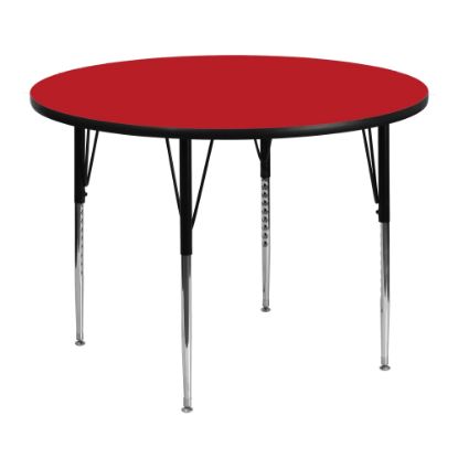 Picture of Flash Furniture 48ft" Round HP Laminate Activity Table With Standard Height-Adjustable Legs, Red