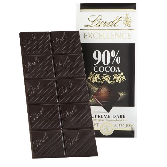 Picture of Lindt Excellence Chocolate, 90% Cocoa Chocolate Bars, 3.5 Oz, Box Of 12