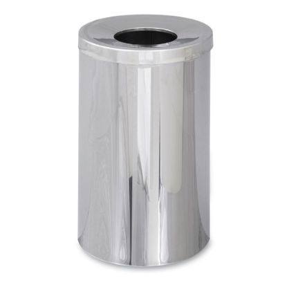 Picture of Safco Reflections Open-Top Receptacle, 35inH x 18 1/2inW x 7 1/2inD, 35-Gallon, Chrome