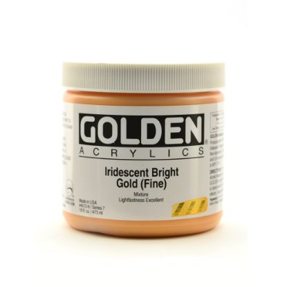 Picture of Golden Acrylic Paint, Fine, 16 Oz, Iridescent Bright Gold