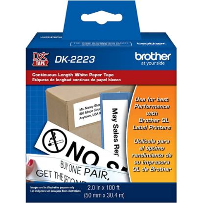 Picture of Brother Paper Label Tape, Continuous, 2in x 100ft, White