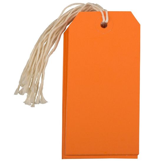 Picture of JAM Paper Gift Tags, 4 3/4in x 2 3/8in, Orange, Pack Of 10