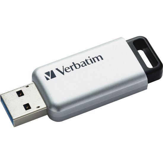 Picture of Verbatim Store "n Go Secure Pro 16GB USB 3.0 Flash Drive, Silver