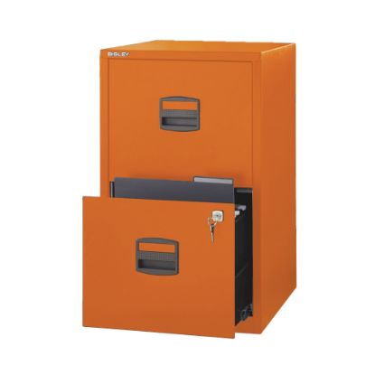 Picture of Bisley 14-13/16inD Vertical 2-Drawer Under-Desk File Cabinet, Orange