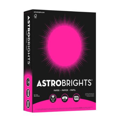 Picture of Astrobrights Color Multi-Use Printer & Copy Paper, 1 Ream, Fireball Fuchsia, Letter (8.5in x 11in), 500 Sheets Per Ream, 24 Lb, 94 Brightness