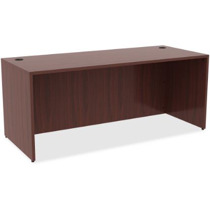 Picture of Lorell Essentials 72inW Rectangular Shell Computer Desk, Dark Mahogany